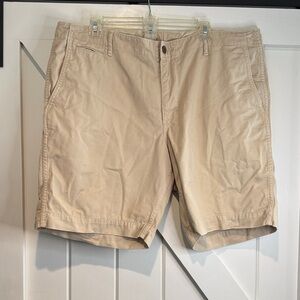 Denim & Supply Ralph Lauren Beige Flat-Front Cotton Shorts
